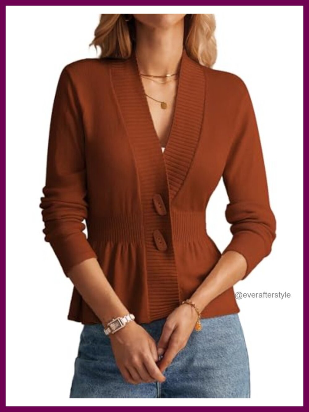 Lightweight Crochet Button Down Cardigan Open Front Peplum Sweater